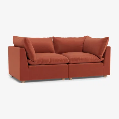 Heal's Heal's Astrid 3 Seater Sofa Smart Luxe Velvet Tawny Natural Feet