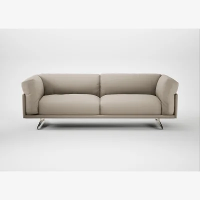 Heal's Heal's Novara 4 Seater Sofa Broad Weave Putty Stainless Steel Feet