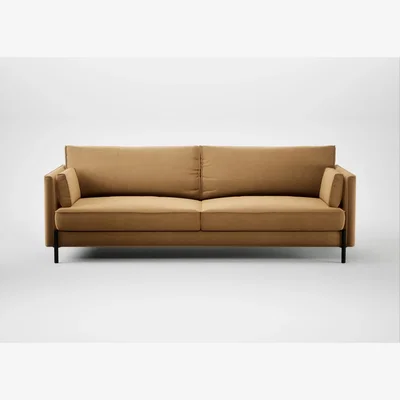 Heal's Heal's Tortona 4 Seater Sofa Wool Velvet Camel Black Feet