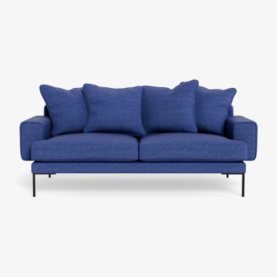 Heal's Heal's Torrington 3 Seater Sofa Brushed Cotton Cobalt Black Feet