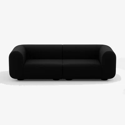Heal's Tom Dixon Plump 2.5 Seater Sofa Config 1 Hallingdal 0190 Black Legs