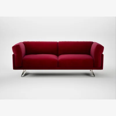 Heal's Heal's Novara 3 Seater Sofa Smart Luxe Velvet Mulberry Stainless Steel Feet