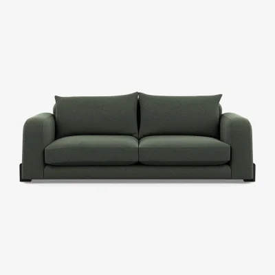 Heal's Heal's Nuvola 4 Seater Sofa Smart Cotton Linen Rice Walnut Stained Feet