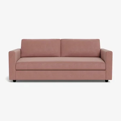 Heal's Heal's Nimbus II 4 Seater Sofa Smart Luxe Velvet Dusky Pink Black Feet