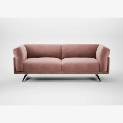 Heal's Heal's Novara 3 Seater Sofa Smart Luxe Velvet Dusky Pink Black Feet