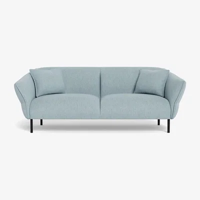 Heal's Heal's Alto 3 Seater Sofa Smart Linen Mix Duck Egg Black Feet