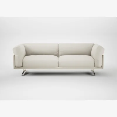 Heal's Heal's Novara 4 Seater Sofa Chunky Boucle Ecru Stainless Steel Feet