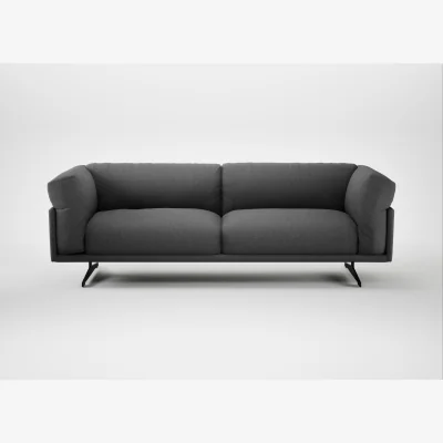 Heal's Heal's Novara 4 Seater Sofa Melton Wool Shale Black Feet