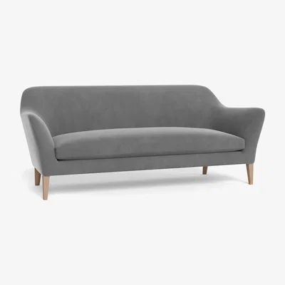 Heal's Heal's Wallis 4 Seater Sofa Smart Velvet Mercury Black Painted Oak Feet