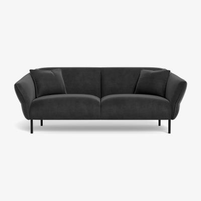 Heal's Heal's Alto 3 Seater Sofa Smart Luxe Velvet Nickel Black Feet