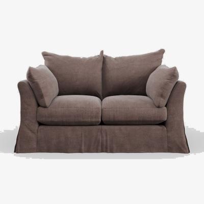 Heal's Heal's Tailor Loose Cover 2 Seater Sofa Cotton Velvet Mink Natural Feet