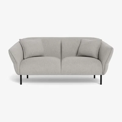 Heal's Heal's Alto 2 Seater Sofa Smart Linen Mix Silver Black Feet