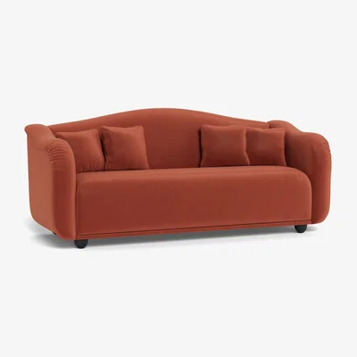Heal's Heal's Tetbury 4 Seater Sofa Smart Luxe Velvet Tawny Walnut Stained Feet
