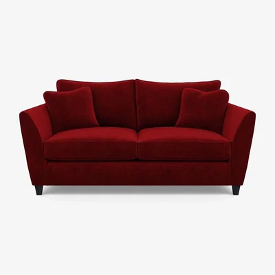 Heal's Heal's Torino 3 Seater Sofa Smart Luxe Velvet Mulberry Black Feet - Heal's UK Furniture