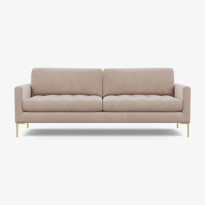 Heal's Heal's Eton 4 Seater Sofa Smart Cotton Linen Rust Black Feet