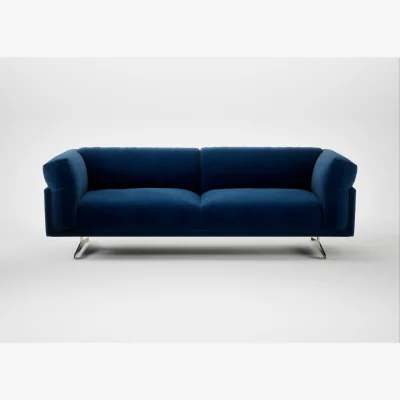 Heal's Heal's Novara 4 Seater Sofa Smart Velvet Dusk Stainless Steel Feet