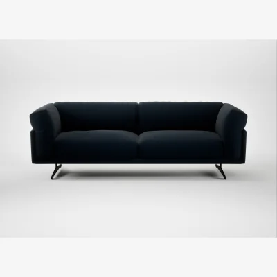 Heal's Heal's Novara 4 Seater Sofa Boucle Velvet Space Black Feet