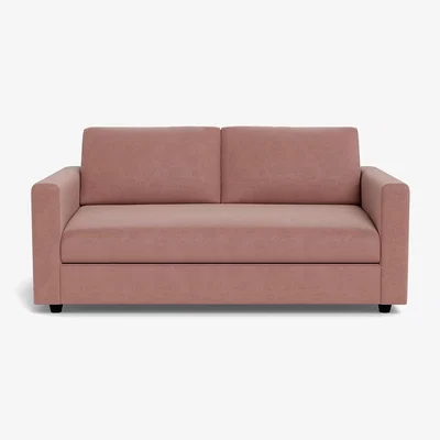 Heal's Heal's Nimbus II 3 Seater Sofa Smart Luxe Velvet Dusky Pink Black Feet