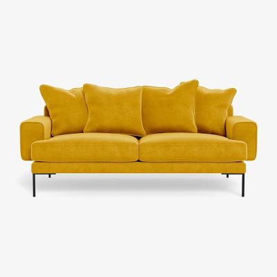 Heal's Heal's Torrington 3 Seater Sofa Smart Luxe Velvet Canary Black Feet