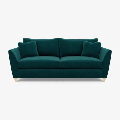 Heal's Heal's Torino 4 Seater Sofa Smart Luxe Velvet Ocean Natural Feet