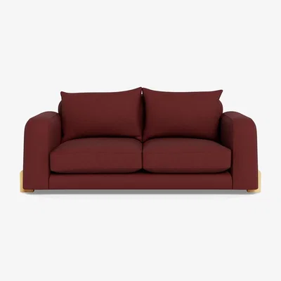 Heal's Heal's Nuvola 2 Seater Sofa Capelo Linen-Cotton Etruscan Red Natural Feet
