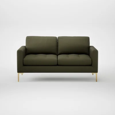 Heal's Heal's Eton 2 Seater Sofa Smart Cotton Linen Myrtle Brass Feet