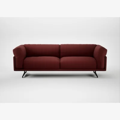 Heal's Heal's Novara 4 Seater Sofa Capelo Linen-Cotton Etruscan Red Black Feet