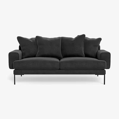 Heal's Heal's Torrington 3 Seater Sofa Smart Luxe Velvet Nickel Black Feet