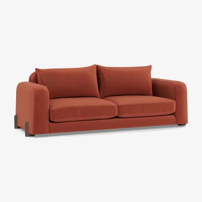 Heal's Heal's Nuvola 4 Seater Sofa Smart Luxe Velvet Tawny Black Feet