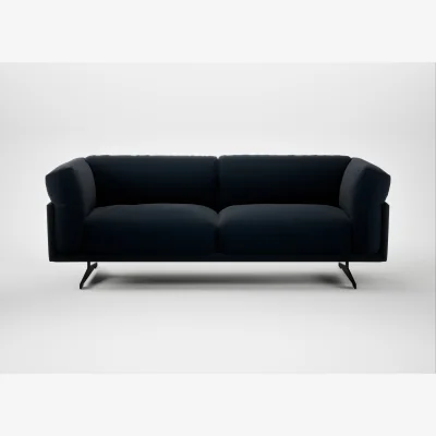 Heal's Heal's Novara 3 Seater Sofa Boucle Velvet Space Black Feet