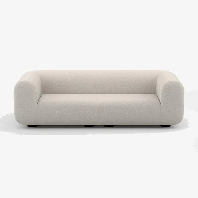Heal's Tom Dixon Plump 2.5 Seater Sofa Config 1 Hallingdal 0100 Black Legs