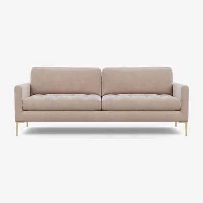 Heal's Heal's Eton 4 Seater Sofa Smart Cotton Linen Indigo Brass Feet