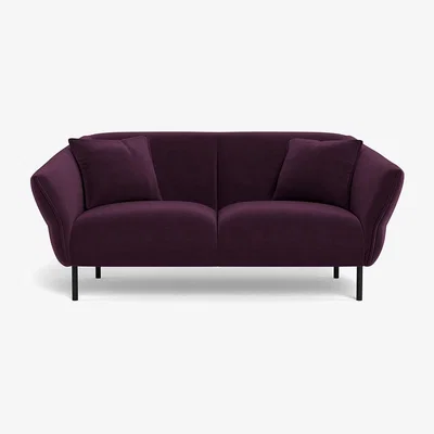 Heal's Heal's Alto 2 Seater Sofa Velvet Grape Black Feet