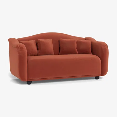 Heal's Heal's Tetbury 3 Seater Sofa Smart Luxe Velvet Tawny Black Feet