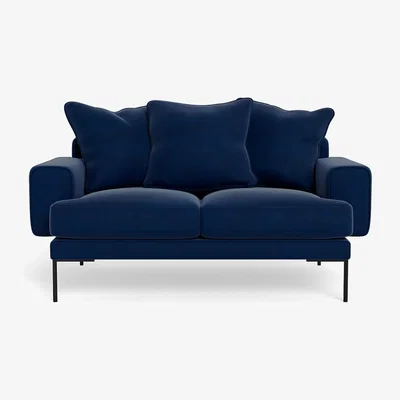 Heal's Heal's Torrington 2 Seater Sofa Velvet Midnight Black Feet