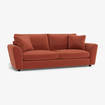 Heal's Heal's Snooze 5 Seater Sofa Smart Luxe Velvet Tawny Black Feet