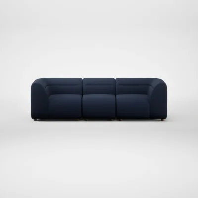 Heal's Heal's Lilli 3 Seater Sofa Smart Cotton Linen Indigo Natural Feet