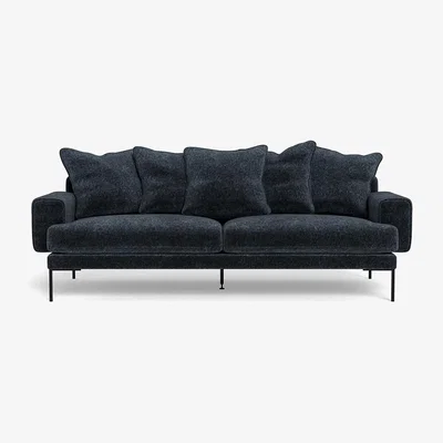 Heal's Heal's Torrington 4 Seater Sofa Boucle Velvet Space Black Feet