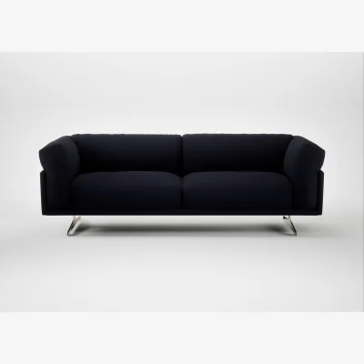 Heal's Heal's Novara 4 Seater Sofa Boucle Indigo Stainless Steel Feet
