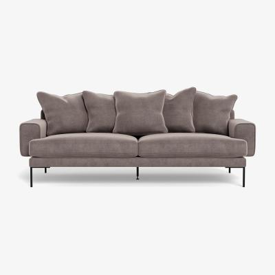 Heal's Heal's Torrington 4 Seater Sofa Smart Luxe Velvet Mushroom Black Feet