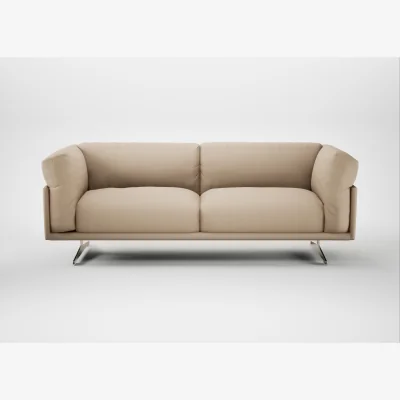 Heal's Heal's Novara 3 Seater Sofa Smart Cotton Linen Rice Stainless Steel Feet