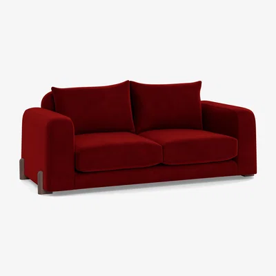 Heal's Heal's Nuvola 3 Seater Sofa Smart Luxe Velvet Mulberry Walnut Stained Feet