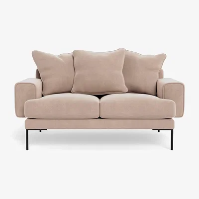 Heal's Heal's Torrington 2 Seater Sofa Smart Velvet Pebble Black Feet