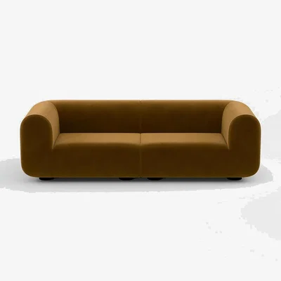 Heal's Tom Dixon Plump 2.5 Seater Sofa Config 1 Royal 132 Black Legs