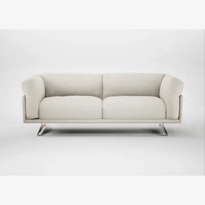 Heal's Heal's Novara 3 Seater Sofa Chunky Boucle Ecru Stainless Steel Feet