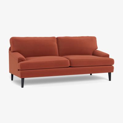 Heal's Heal's Stanton 3 Seater Sofa Smart Luxe Velvet Tawny Walnut Stained Feet