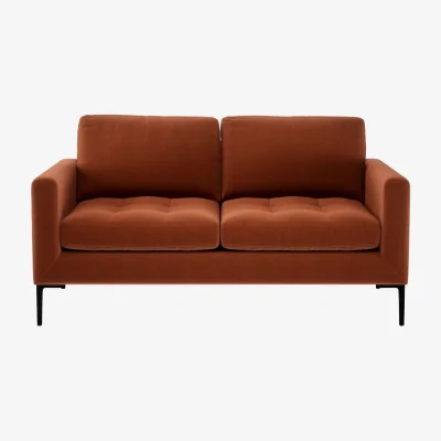 Heal's Heal's Eton 2 Seater Sofa Loop Twill Ochre Black Feet
