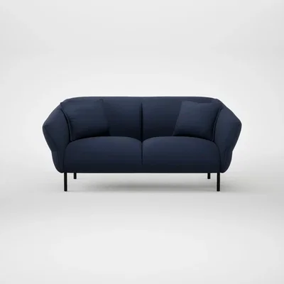 Heal's Heal's Alto 2 Seater Sofa Smart Cotton Linen Indigo Black Feet
