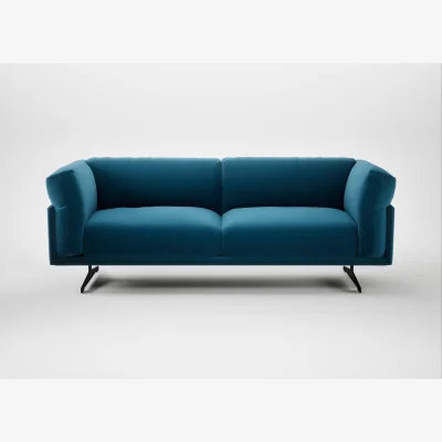 Heal's Heal's Novara 3 Seater Sofa Smart Velvet Ocean Blue Black Feet