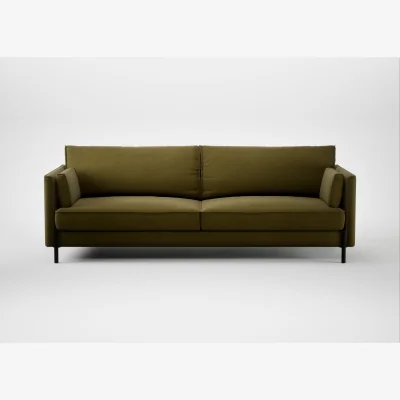 Heal's Heal's Tortona 4 Seater Sofa Wool Velvet Olive Black Feet